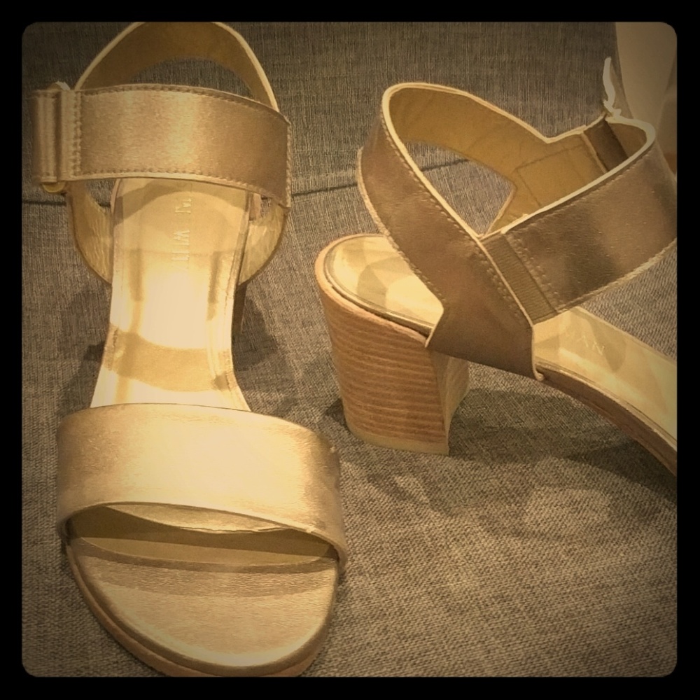 Stuart Weitzman Gold Chunky Heel